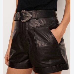 NWOT ba&sh Leandro Leather Shorts